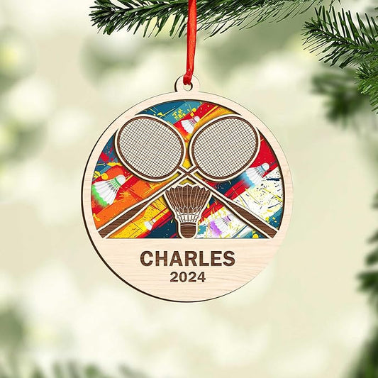 Custom Christmas Gift for Badminton Players, Sports Lovers Badminton Ornament LL20