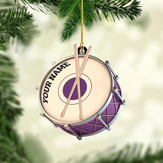 Custom Drum Set Ornament - Acrylic Christmas Gift for Drummers & Music Lovers LL9