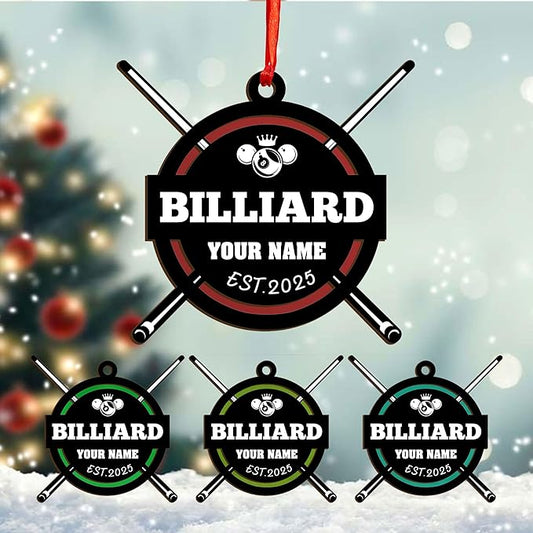 Personalized Billiards Ornament 2025, Billiards Christmas Ornaments N18