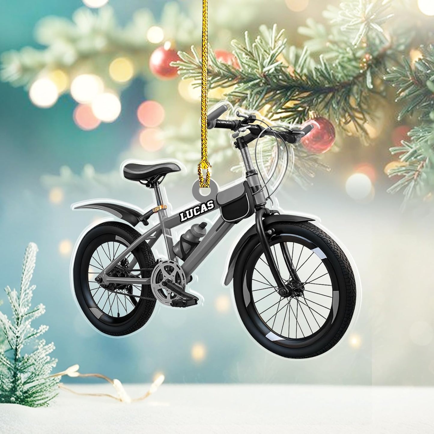 Custom Name Cycling Acrylic Ornament – Personalized Bike Gift, Christmas Tree Keepsake for Cycling Enthusiasts TC39