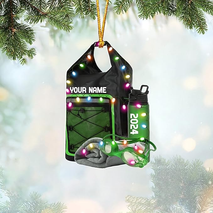 Personalized Swimming Ornament - Custom Swimmer Christmas Gift for Boys, Girls & Pool Lovers LL15