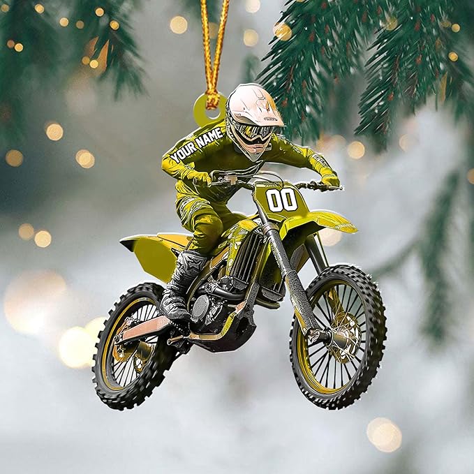 Personalized Dirt Bike Christmas Ornaments 2025 Custom Motocross Ornament Dirt bike Christmas Ornament N15