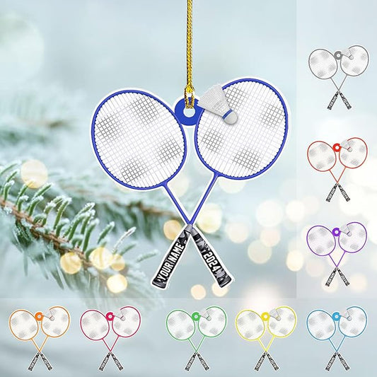 Pesonalized Christmas Gift for Badminton Players, Sports Lovers Badminton Ornament LL50