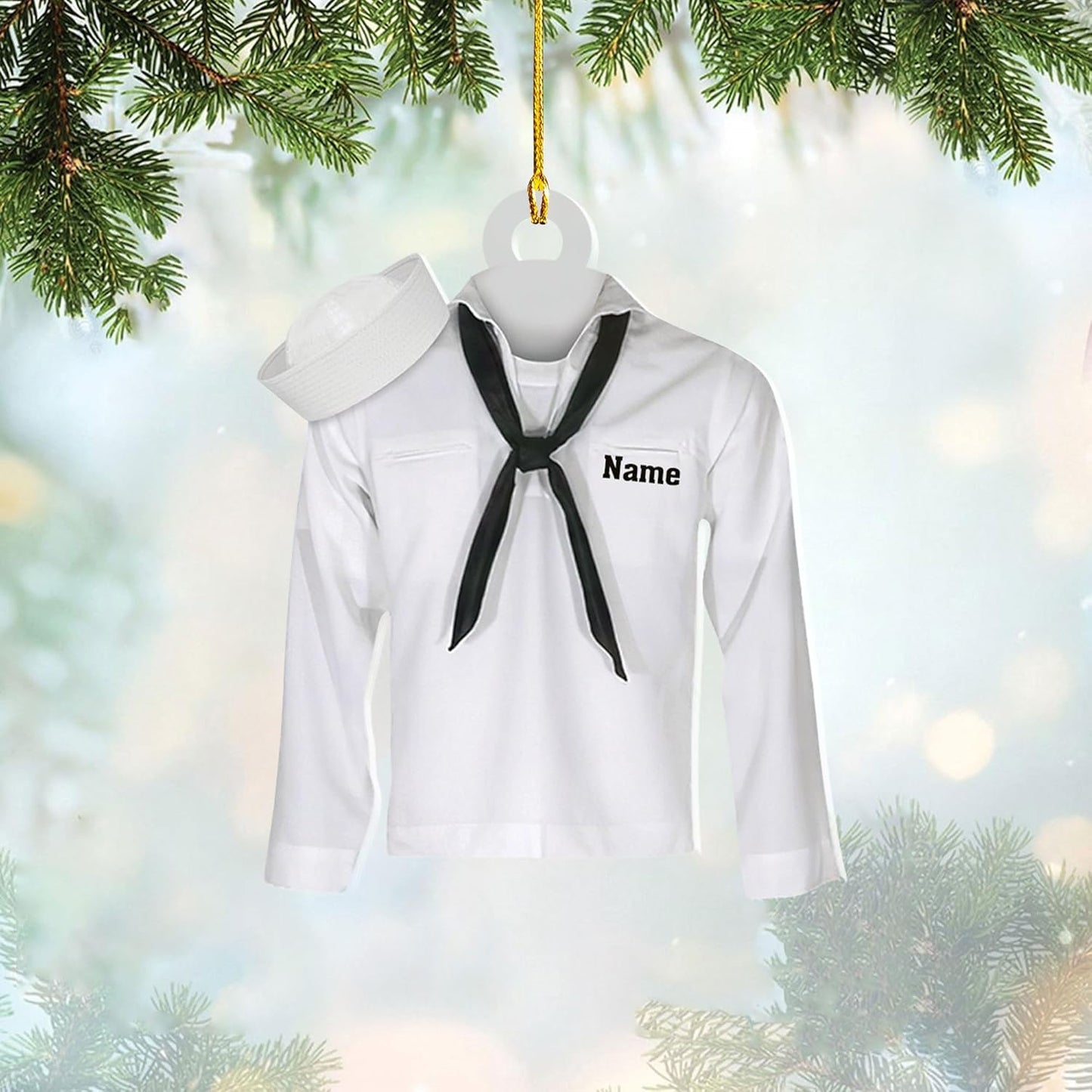 Custom Name Sailor Ornament – Personalized Captain Acrylic Sailing Ornament, Nautical Christmas Tree Decoration for Navy Lovers TS37