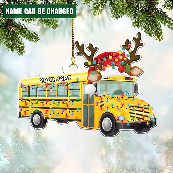 Customized School Bus Ornament - Bus Driver Christmas Gift L12
