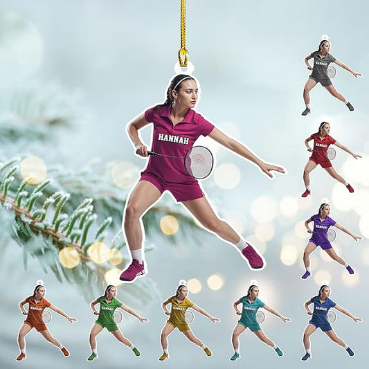Pesonalized Christmas Gift for Badminton Players, Sports Lovers Badminton Ornament LL52