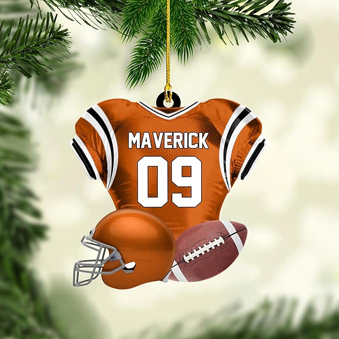 Personalized Rugby Player Christmas Gift for Sports Lovers - Rugby Ornament LL14