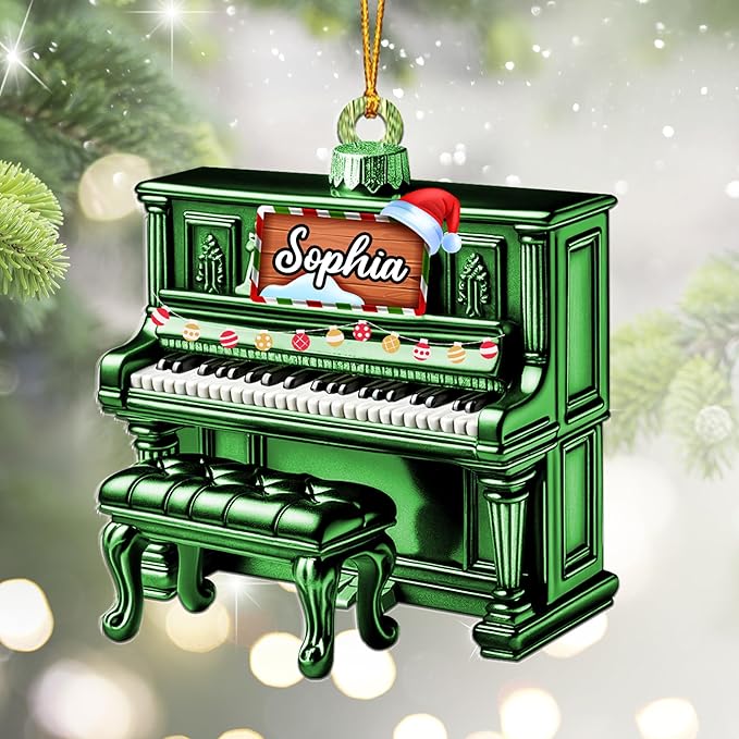 Customized Piano Ornament - Music Instrument Christmas Gift for Piano Lovers LL51