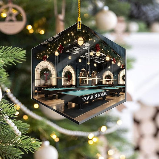 Personalized Billiards Ornament 2025, Billiards Christmas Ornaments N04