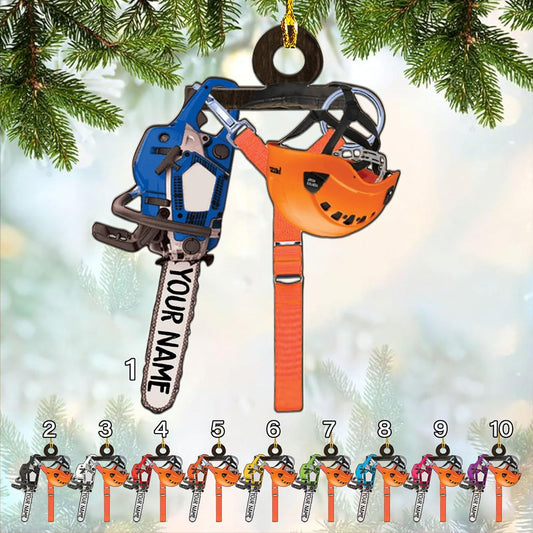 Personalized Chainsaw Ornament – Carpenter Lumberjack Christmas Ornament H5