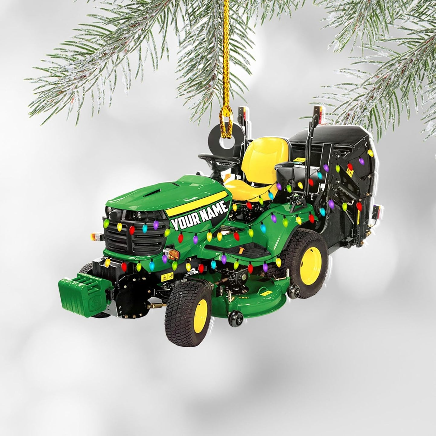 Personalized Lawn Mower Christmas Ornament | Custom Lawn Care Holiday Tree Decoration for Gardeners & Landscapers TG106