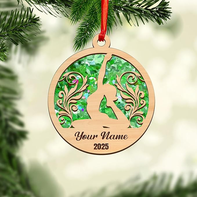 Personalized Yoga Lovers Ornament - Custom Yoga Christmas Decoration Gift LL6