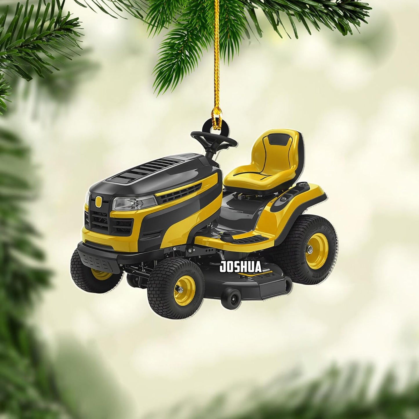 Personalized Lawn Mower Christmas Ornament | Custom Name Gardening Holiday Keepsake Gift for Gardeners & Lawn Care Workers TG64