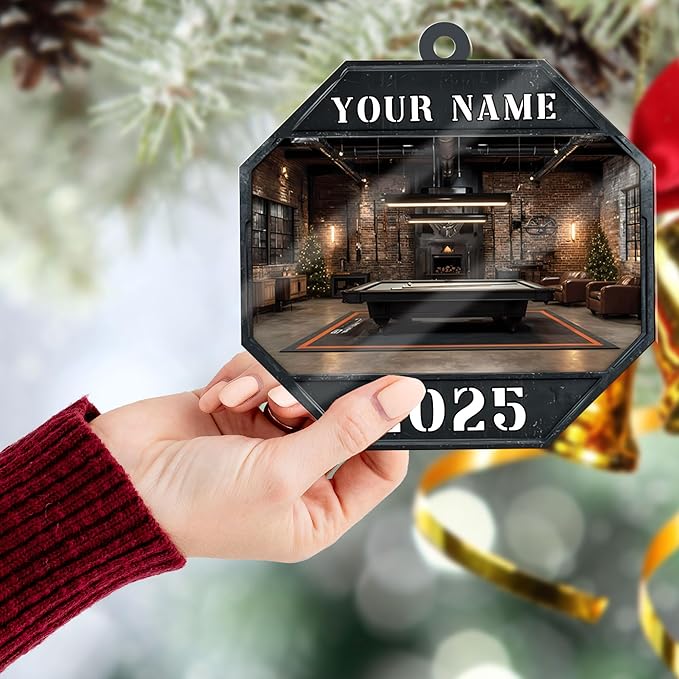 Personalized Billiards Ornament 2025, Billiards Christmas Ornaments N10