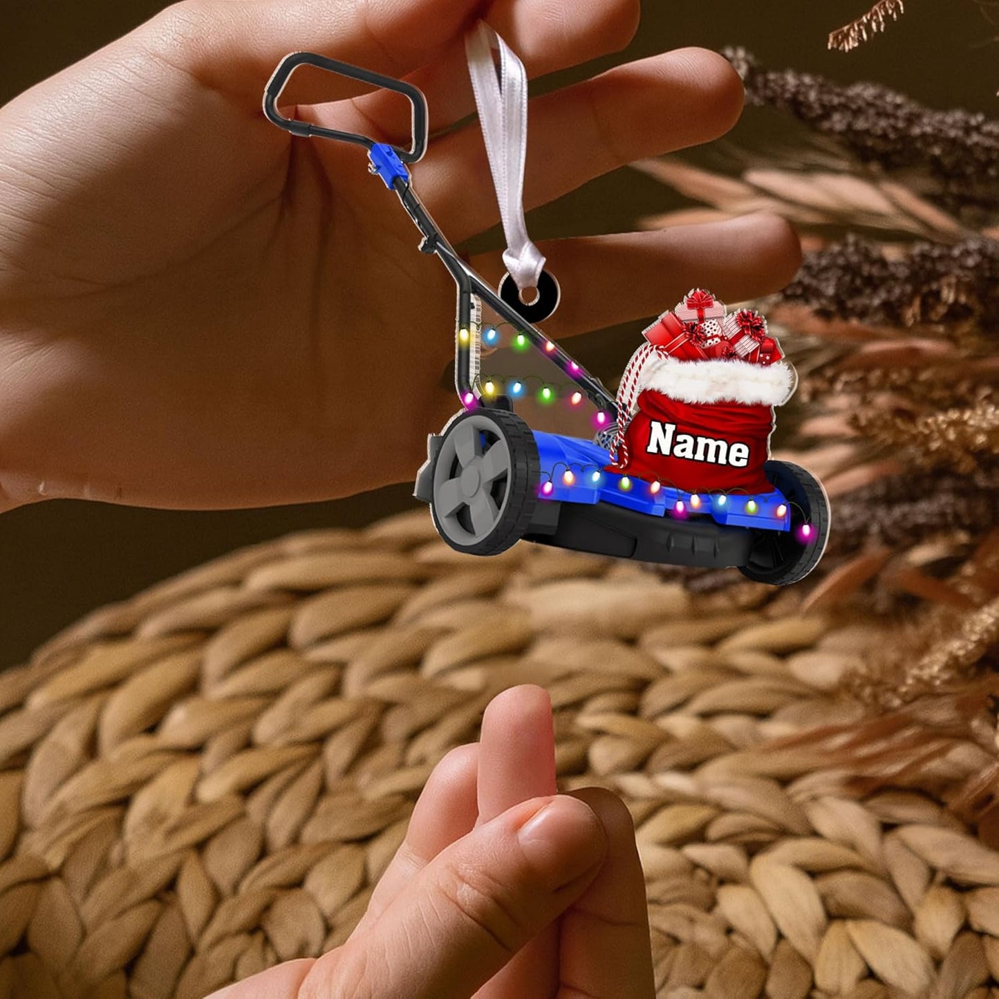 Personalized Lawn Mower Christmas Ornament | Custom Lawn Care Holiday Tree Decoration for Gardeners & Landscapers TG98