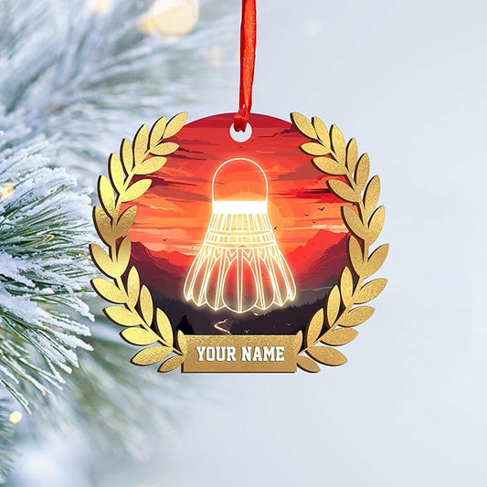 Personalized Badminton Ornament, Custom Christmas Gift for Players, Sports Lovers LL8