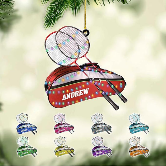 Pesonalized Christmas Gift for Badminton Players, Sports Lovers Badminton Ornament LL32