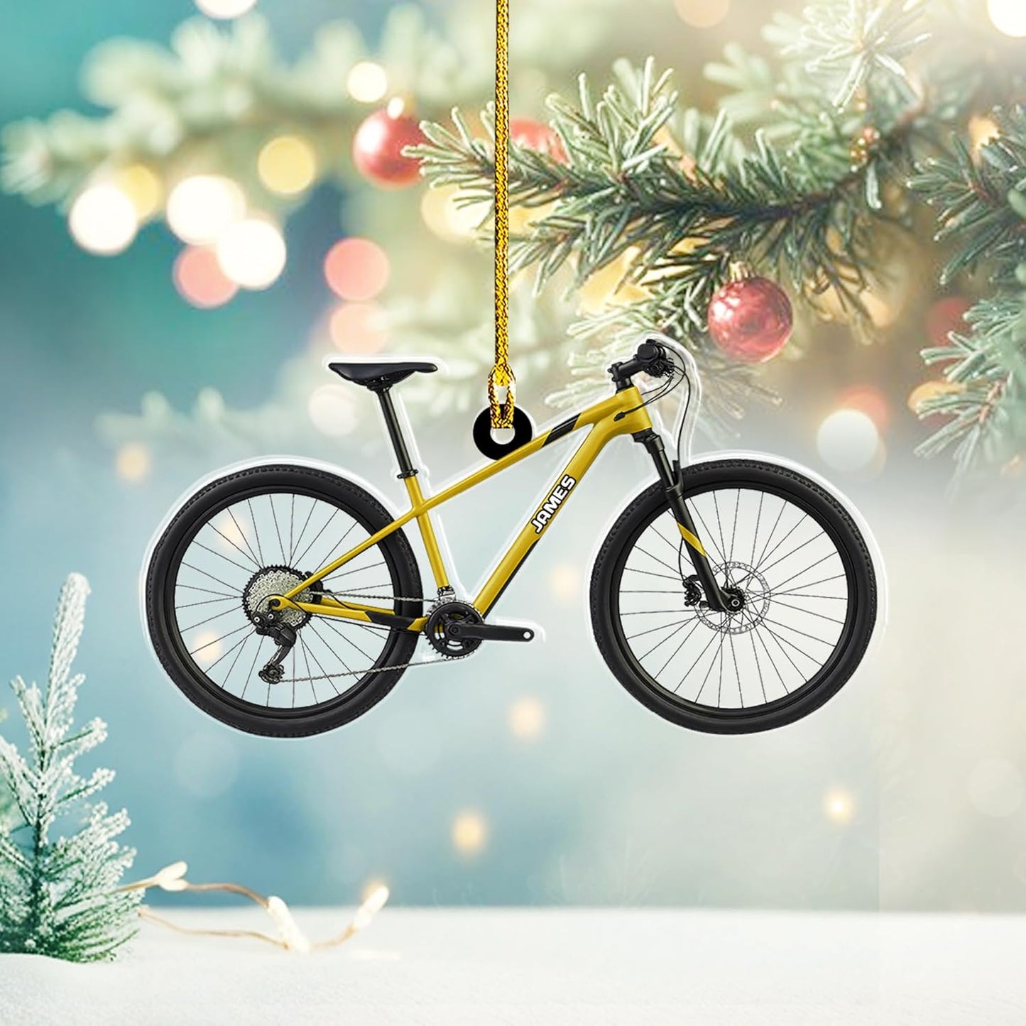 Custom Name Cycling Acrylic Ornament – Personalized Bike Gift, Christmas Tree Keepsake for Cycling Enthusiasts TC32