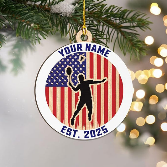 Personalized Badminton Ornament, Custom Christmas Gift for Players, Sports Lovers LL2