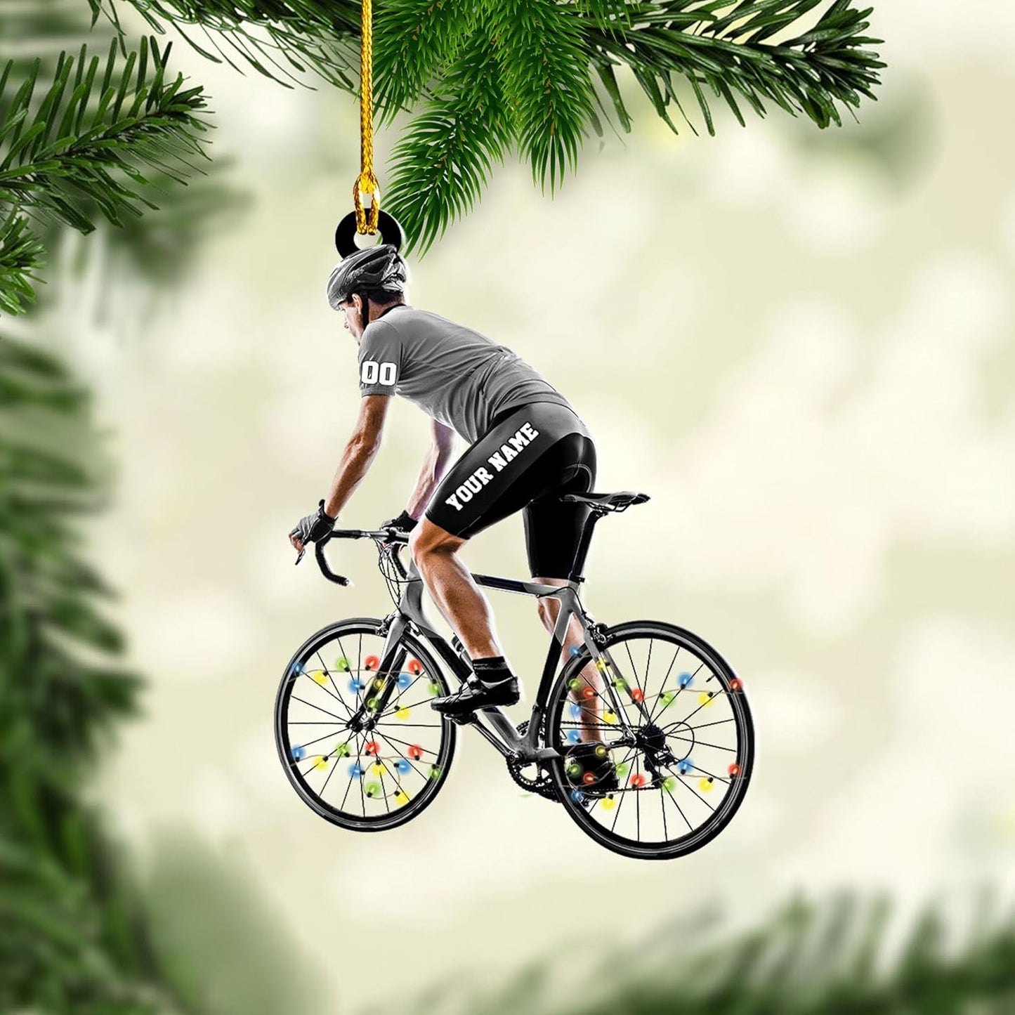 Custom Name Bicycle Acrylic Ornament – Personalized Cycling Gift, Christmas Tree Decor for Bikers 2025 TC41