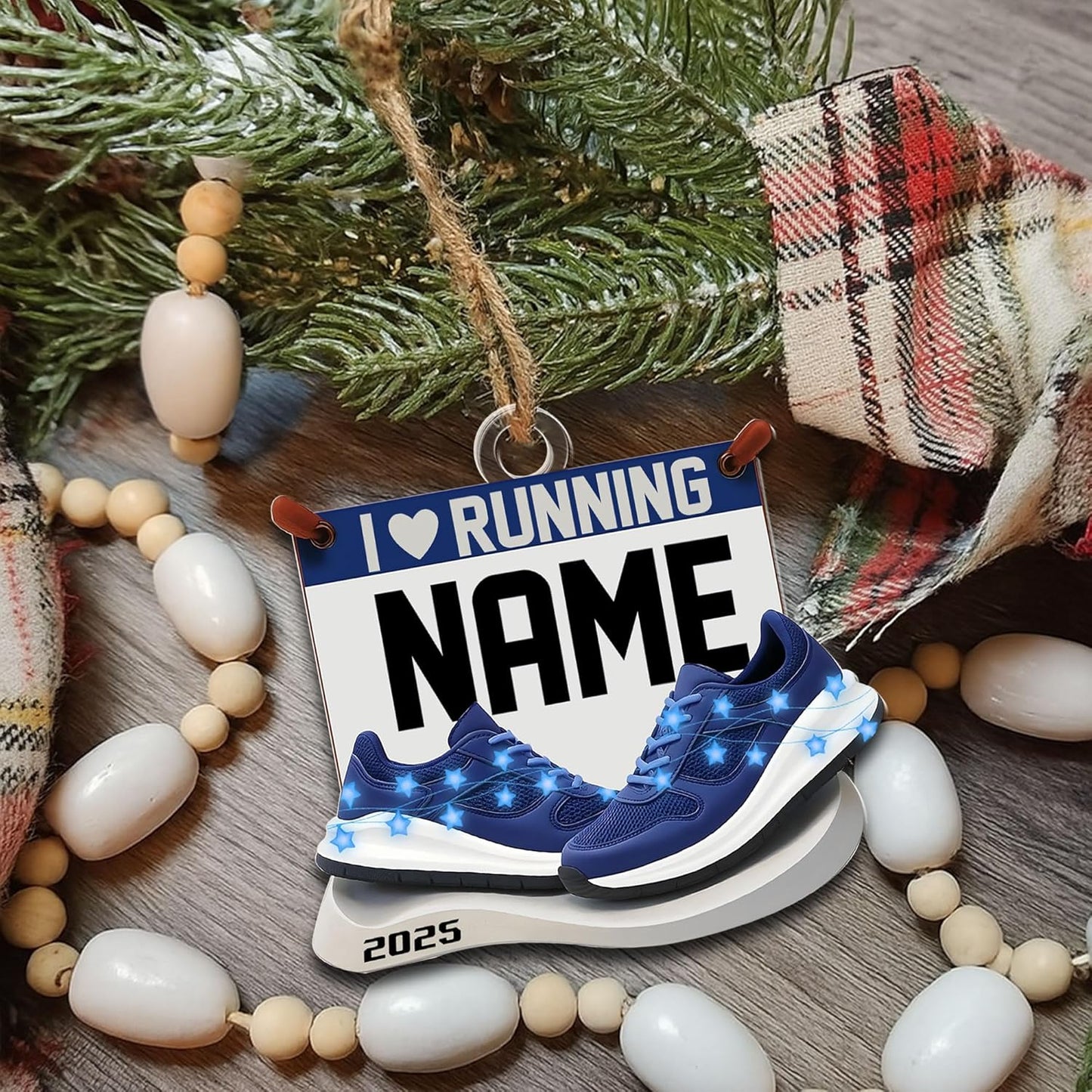 Personalized Running Ornament – Custom Marathon Acrylic Ornament, Runner Christmas Gift, Race Finisher Decoration TM5