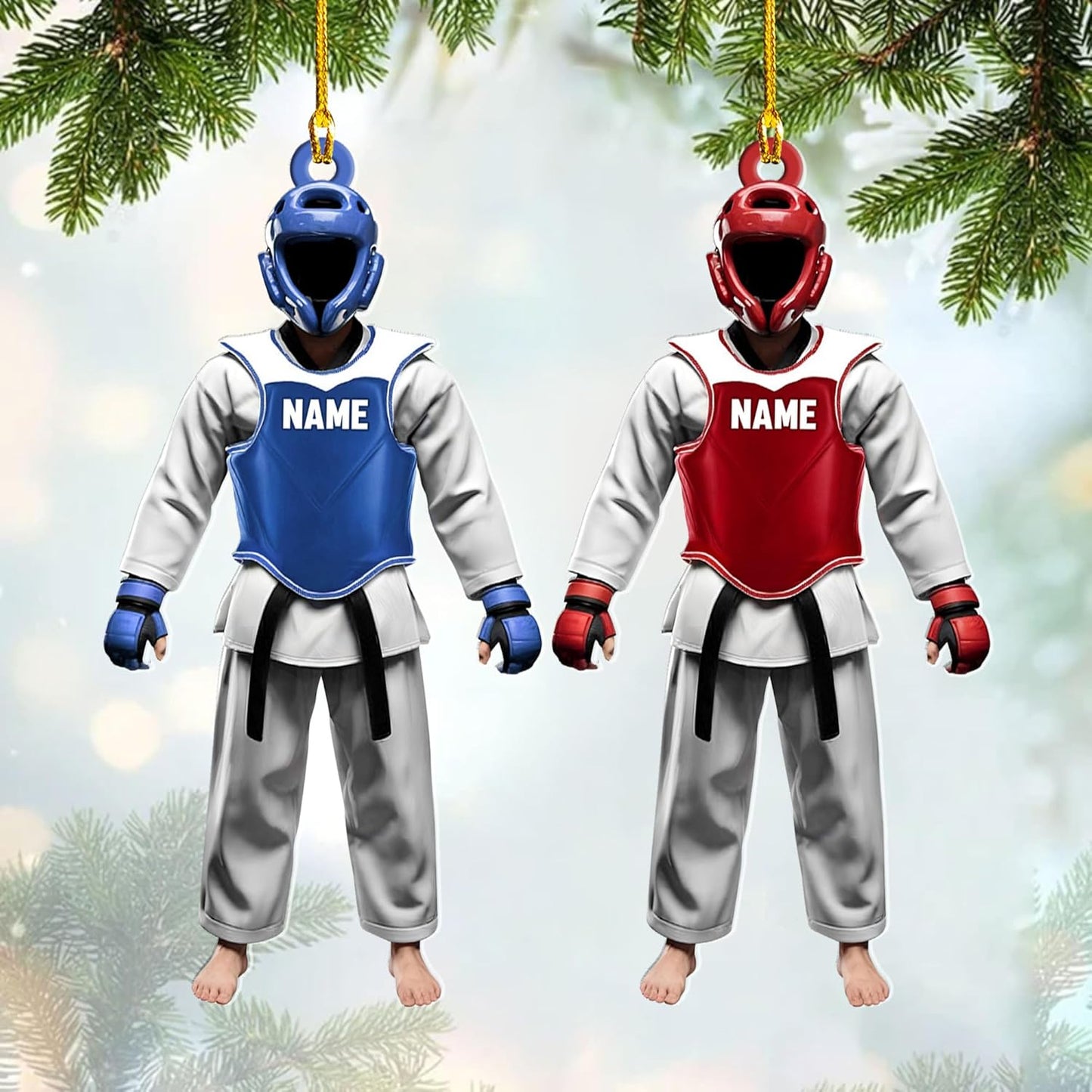Custom Karate Christmas Ornament – Taekwondo & Jiu Jitsu Gift Krt16
