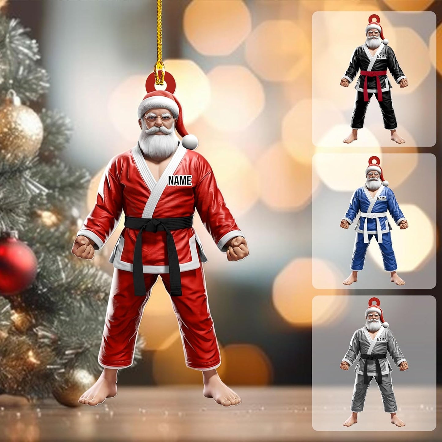 Custom Karate Christmas Ornament – Taekwondo & Jiu Jitsu Gift Krt13