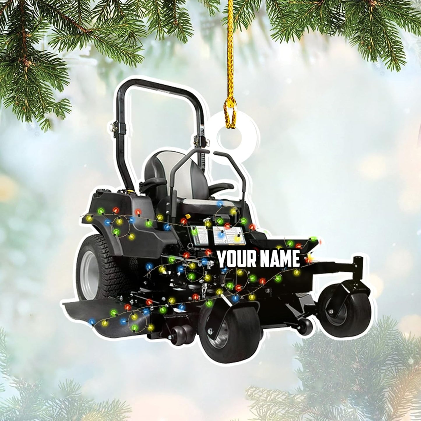 Personalized Lawn Mower Christmas Ornament | Custom Lawn Care Holiday Tree Decoration for Gardeners & Landscapers TG105