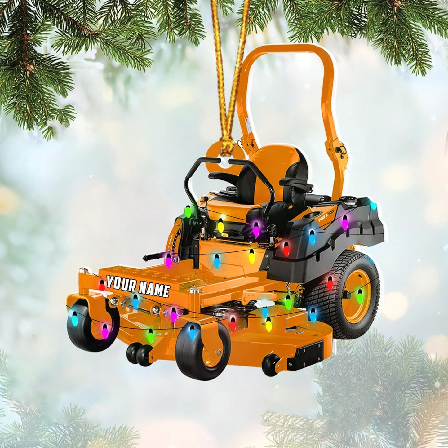 Personalized Lawn Mower Christmas Ornament | Custom Lawn Care Holiday Tree Decoration for Gardeners & Landscapers TG102