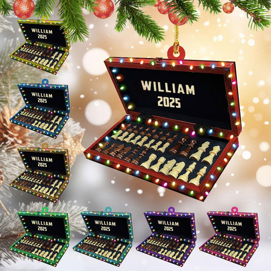 Personalized Name Chess Ornament Gift for Men Women Chess Team Player N21