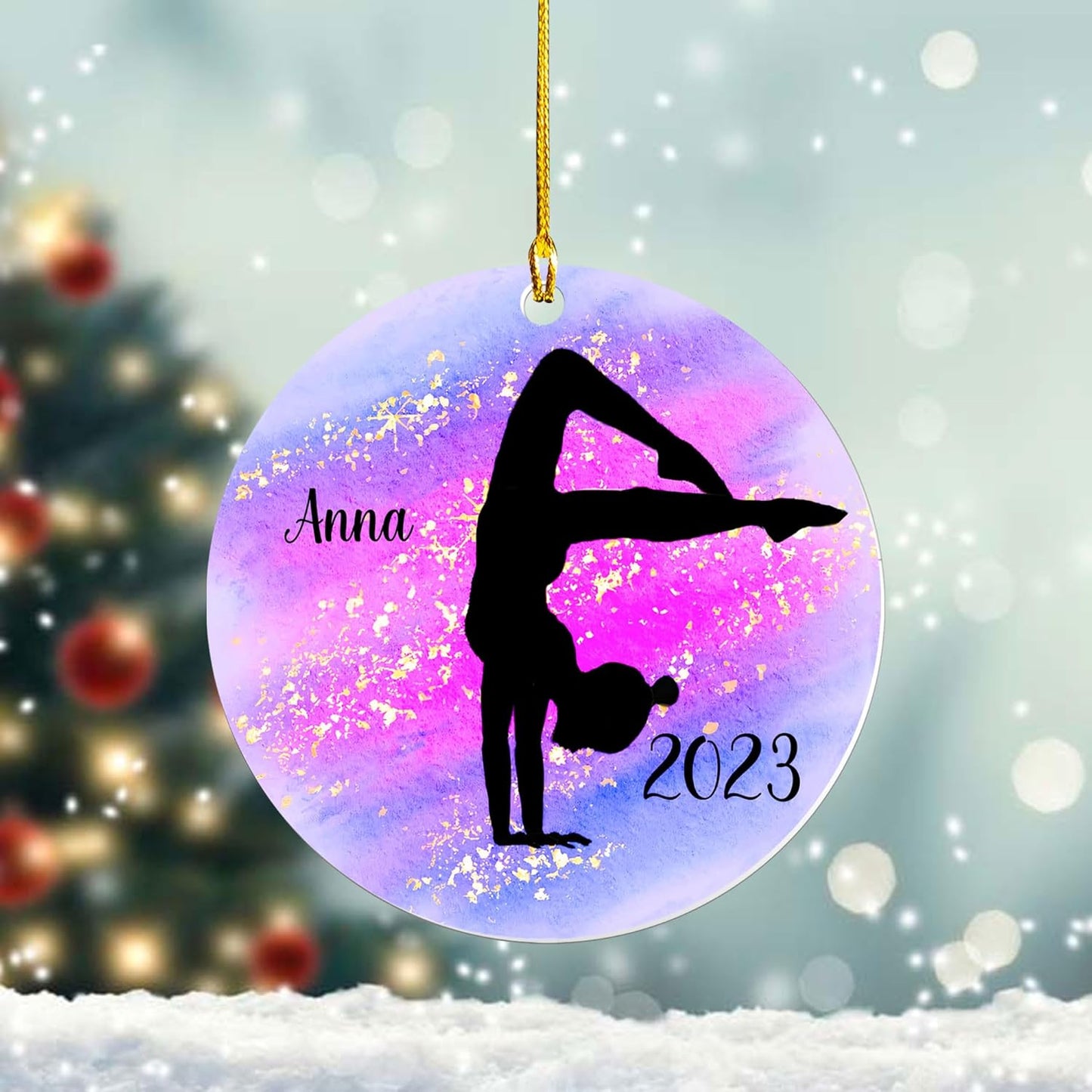 Personalized Name Gymnastics Ornament 2025, Girl Gymnast Ornaments for Xmas C13