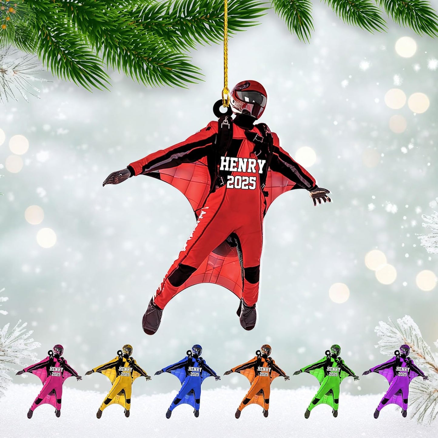 Custom Skydiving Christmas Ornament – Skydiver Xmas Decor O17