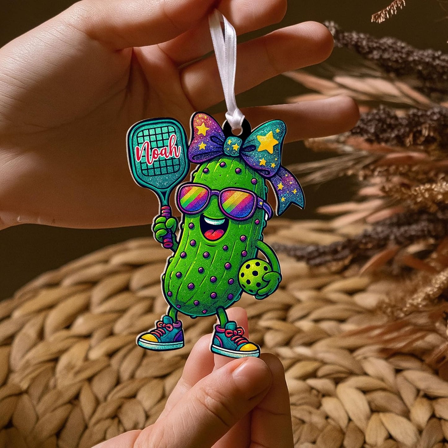 Custom Name Pickleball Ornament – Funny Pickleball Christmas Ornament