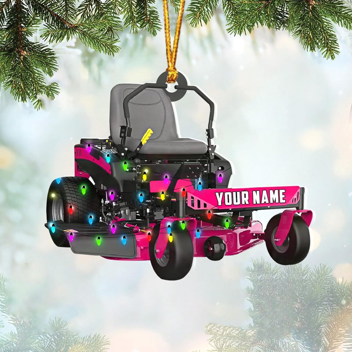 Personalized Lawn Mower Christmas Ornament | Custom Lawn Care Holiday Tree Decoration for Gardeners & Landscapers TG103