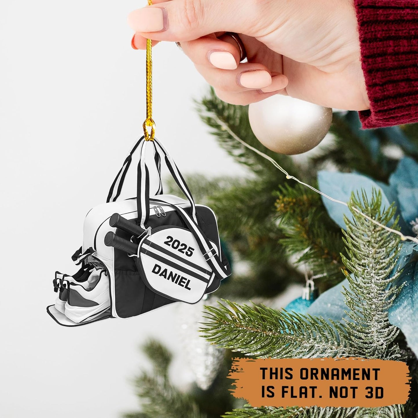 Custom Name Pickleball Bag Ornament – Pickleball Christmas Ornament 2