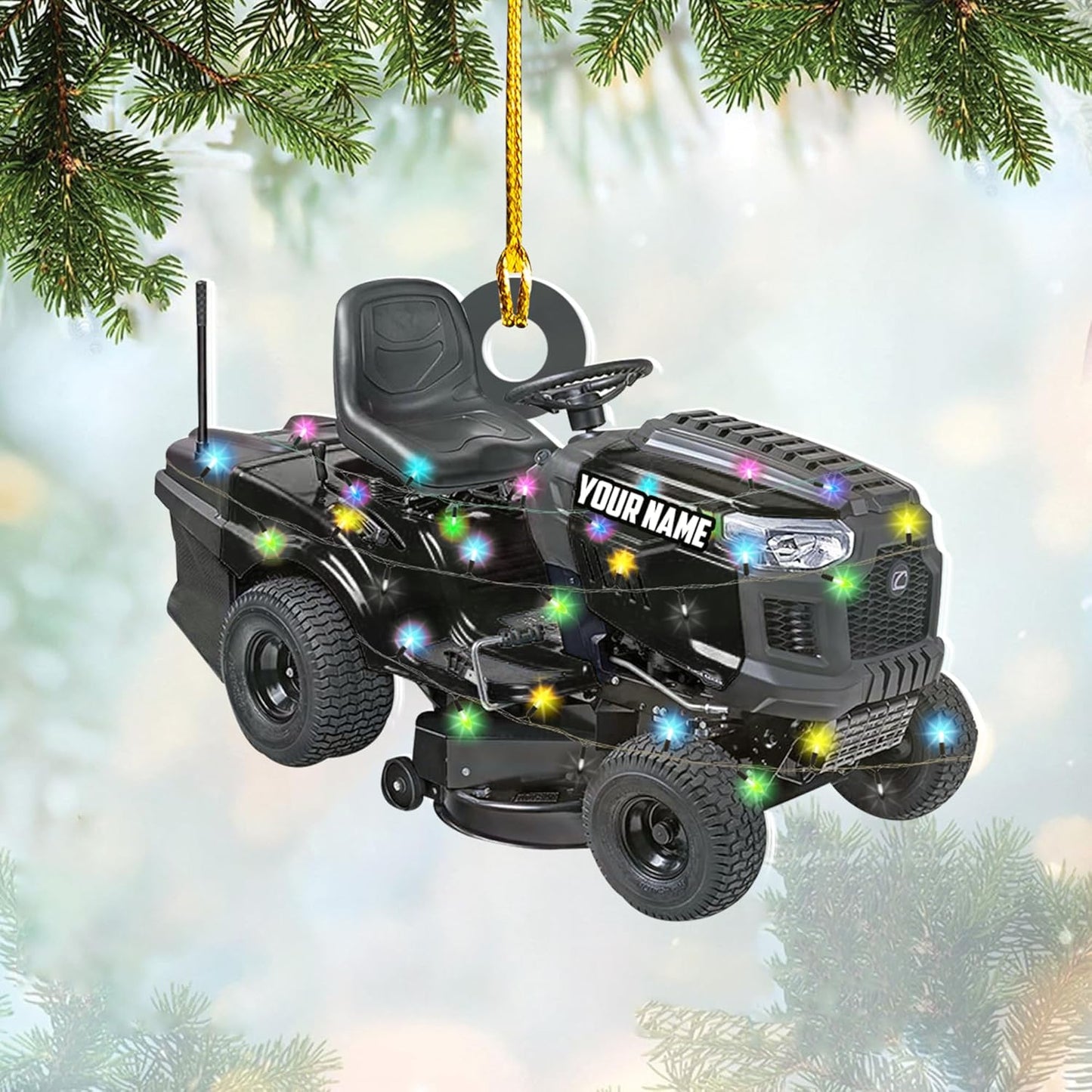 Personalized Lawn Mower Christmas Ornament | Custom Lawn Care Holiday Tree Decoration for Gardeners & Landscapers TG101