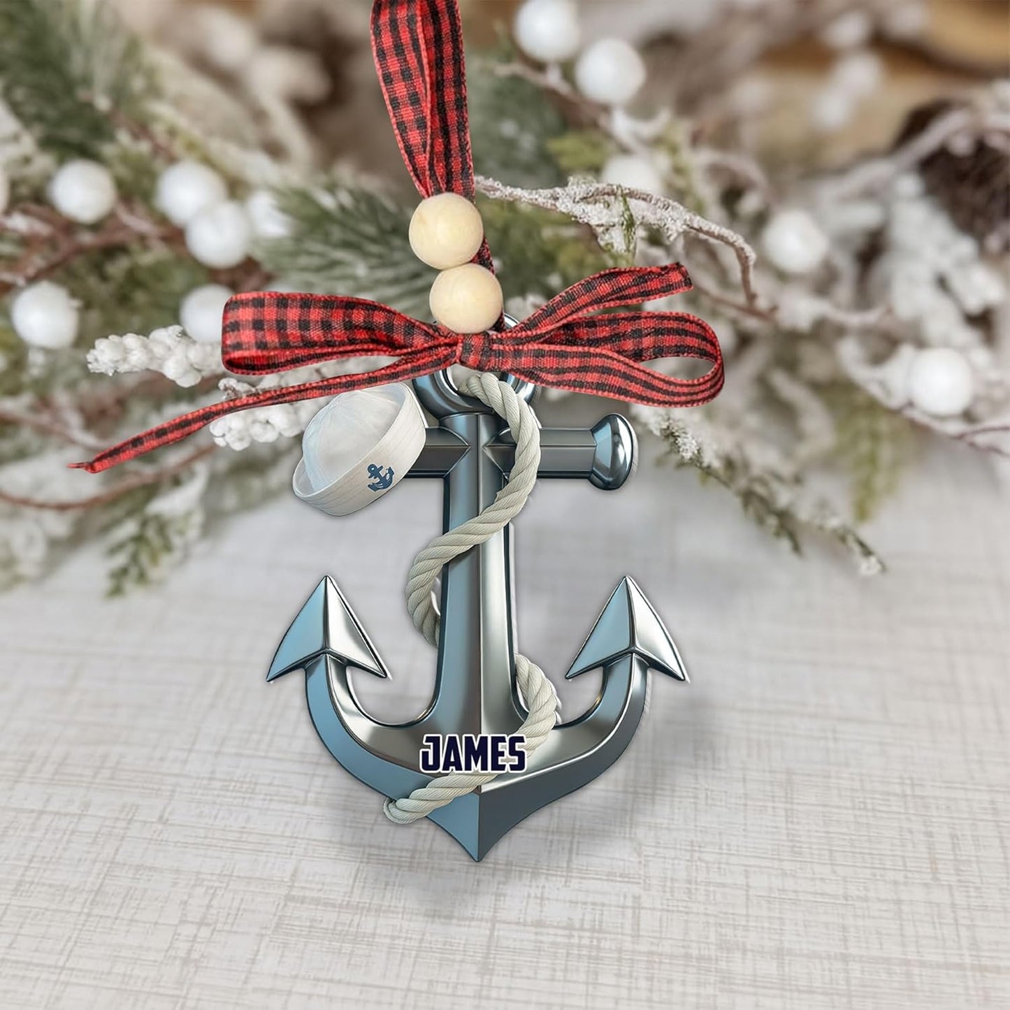 Personalized Sailor Ornament – Custom Captain Sailor Acrylic Ornament, Unique Sailing Glass Keepsake, Navy Captain Holiday Gift for Sailors TS14