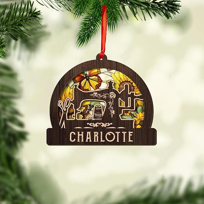 Custom Sewing Machine Ornament - Christmas Ornament Gift for Sewing Lovers LL34