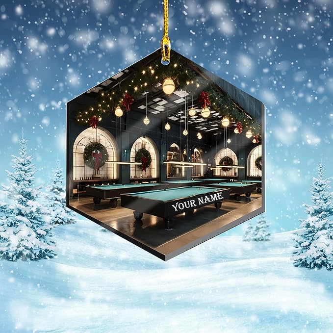 Personalized Billiards Ornament 2025, Billiards Christmas Ornaments N04