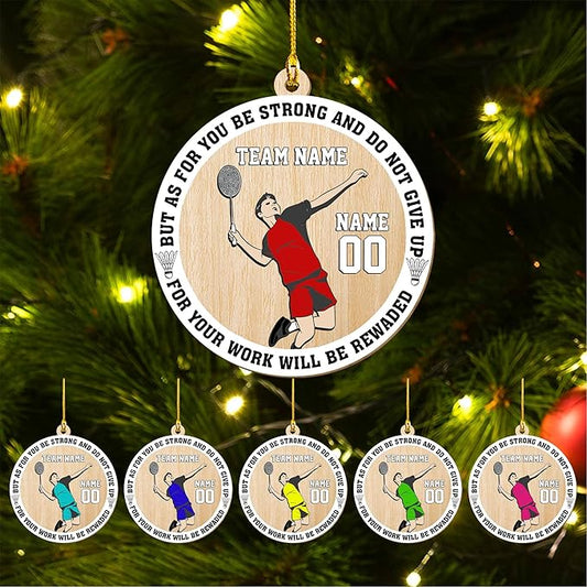 Personalized Badminton Ornament, Custom Christmas Gift for Players, Sports Lovers LL7