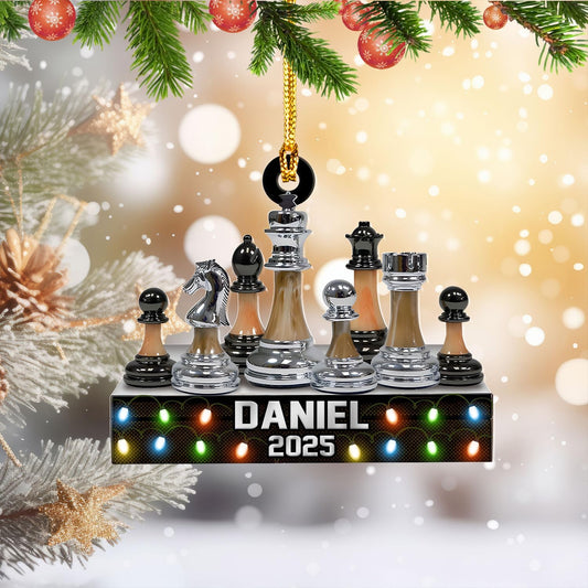 Personalized Name Chess Ornament Gift for Men Women Chess Team Player N20