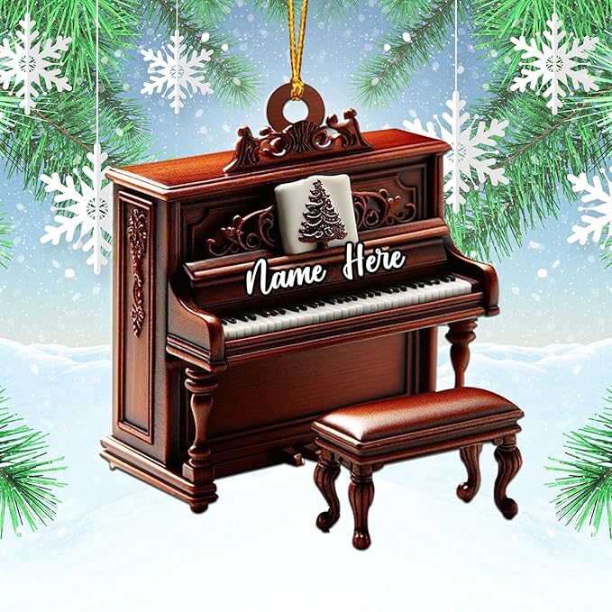 Customized Piano Ornament - Music Instrument Christmas Gift for Piano Lovers LL54
