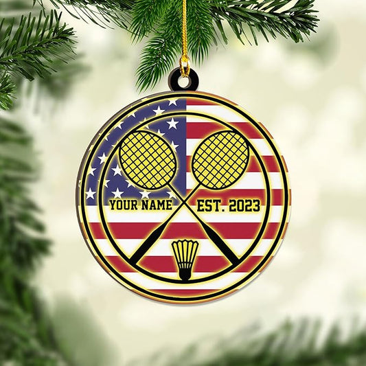 Personalized Badminton Ornament, Custom Christmas Gift for Players, Sports Lovers LL4