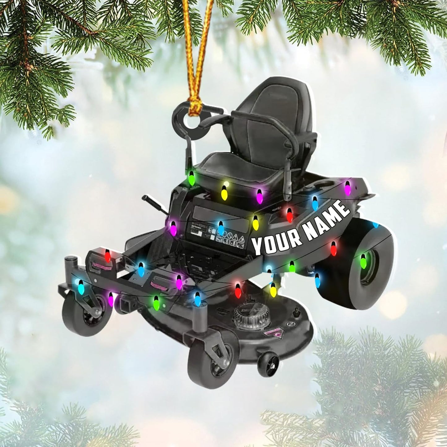 Personalized Lawn Mower Christmas Ornament | Custom Lawn Care Holiday Tree Decoration for Gardeners & Landscapers TG112