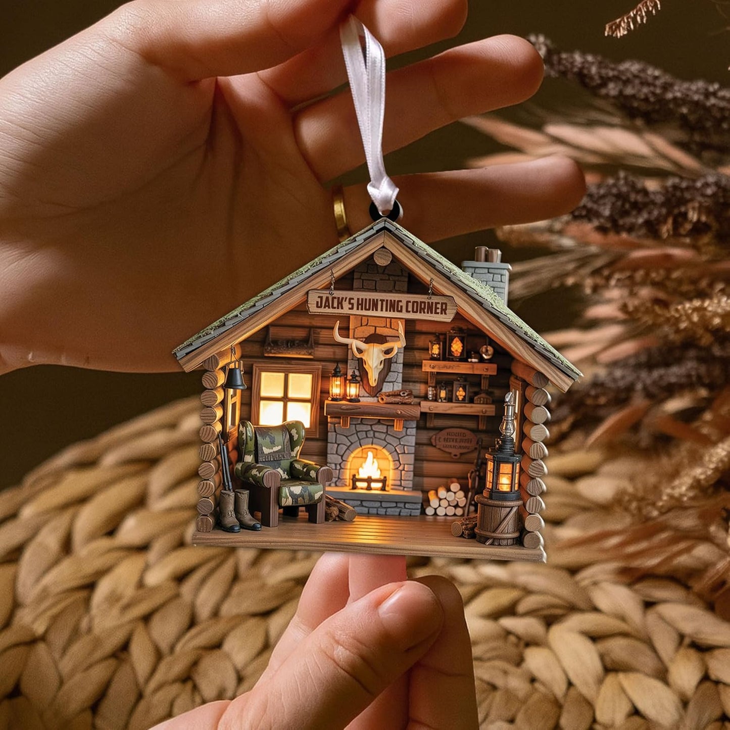 Personalized Hunting Ornament, Hunter Christmas Acrylic Ornament 2025 T11