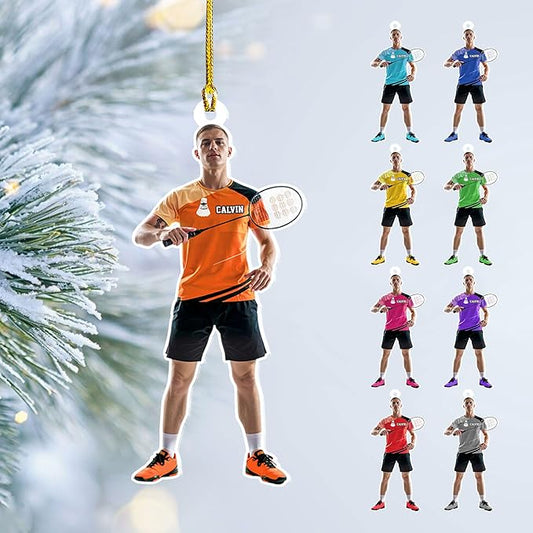 Pesonalized Christmas Gift for Badminton Players, Sports Lovers Badminton Ornament LL37