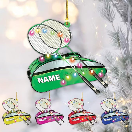 Personalized Badminton Ornament, Custom Christmas Gift for Players, Sports Lovers LL3