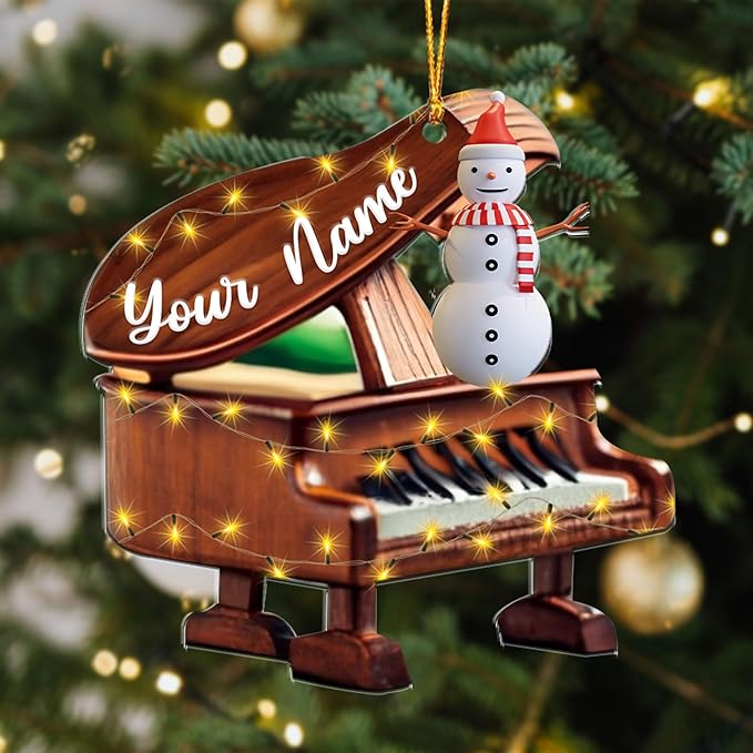 Customized Piano Ornament - Music Instrument Christmas Gift for Piano Lovers LL49