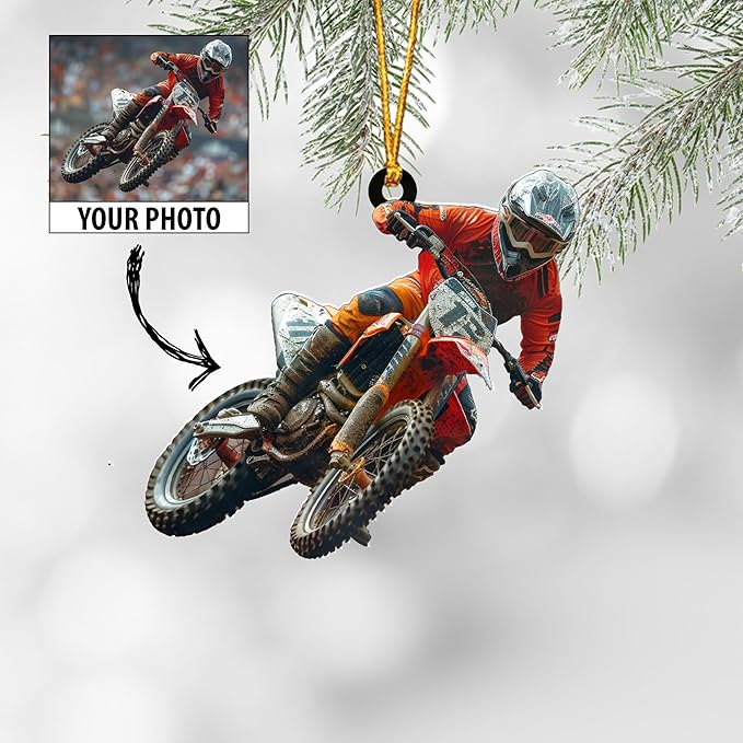 Personalized Dirt Bike Christmas Ornaments 2025 Custom Motocross Ornament Dirt bike Christmas Ornament NO6