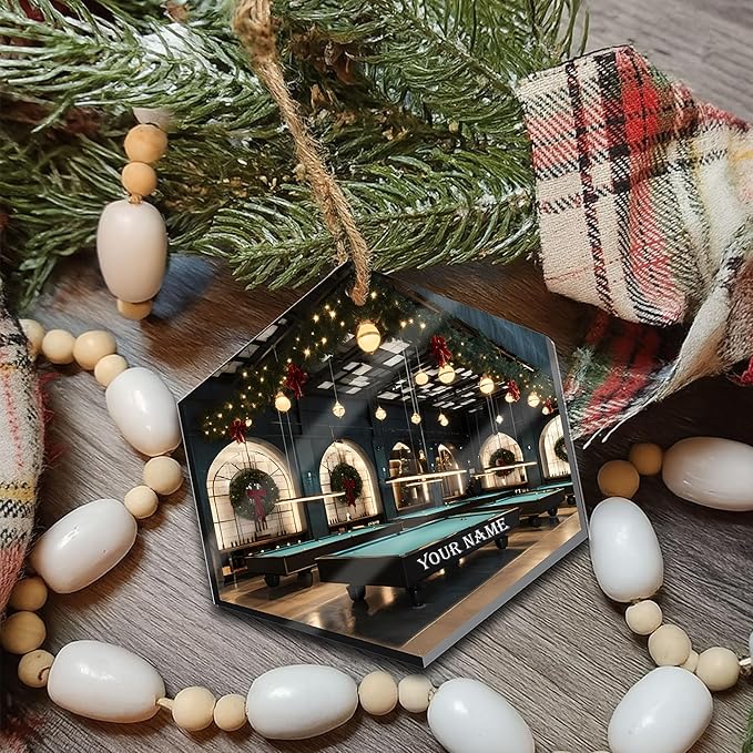Personalized Billiards Ornament 2025, Billiards Christmas Ornaments N04